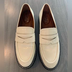 Franco Sarto off white “putty” leather platform loafer